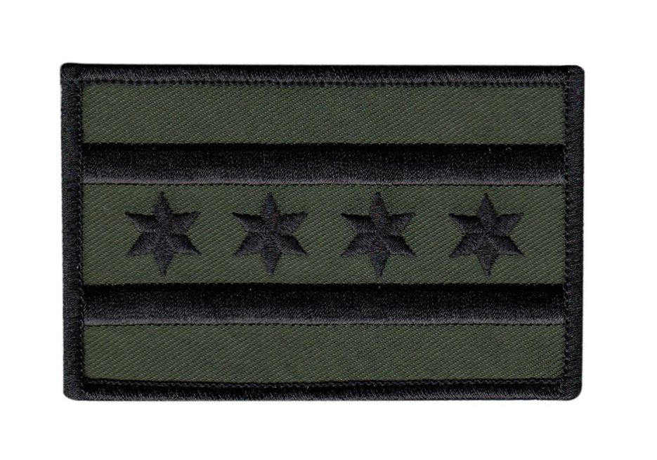 CHICAGO POLICE DEPARTMENT SUBDUED UNIFORM FLAG PATCH - SEW ON.